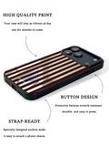 GIIPPA Patterned Moments Midnight Whisper Burgundy Red Wide Vertical Stripe Mirror TPU Shockproof Phone Case Large Lens Frame Cover For iPhone Full Series