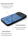 GIIPPA Patterned Moments Midnight Whisper Bright Blue Wide Vertical Stripe Mirror TPU Shockproof Phone Case Large Lens Frame Cover For iPhone Full Series