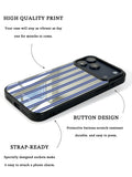 GIIPPA Patterned Moments Midnight Whisper Blue Beige Double Thin Vertical Stripe Mirror TPU Shockproof Phone Case Large Lens Protective Shell For iPhone Full Series