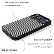 GIIPPA Matte Classic Black White Thin Vertical Stripes Shockproof Phone Case For iPhone 11/11 Pro/11 Pro Max/12 Pro Max/13 Pro/13 Pro Max/14 Plus/14 Pro/14 Pro Max/15/15 Plus/15 Pro/15 Pro Max/16/16 Plus/16 Pro/16 Pro Max/16E/17/17 Air/17 Pro/17 Pro Max