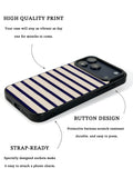 GIIPPA Patterned Moments Midnight Whisper Navy Cream Knit Horizontal Stripe Mirror TPU Shockproof Phone Case Large Lens Frame Cover For iPhone Full Series