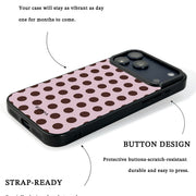 GIIPPA Matte Light Pink Chocolate Small Polka Dot Shockproof Phone Case For iPhone 11/11 Pro/11 Pro Max/12 Pro Max/13 Pro/13 Pro Max/14 Plus/14 Pro/14 Pro Max/15/15 Plus/15 Pro/15 Pro Max/16/16 Plus/16 Pro/16 Pro Max/16E/17/17 Air/17 Pro/17 Pro Max