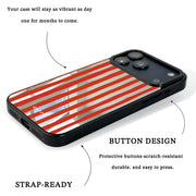 GIIPPA Patterned Moments Midnight Whisper Red Irregular Thick Vertical Stripe Mirror TPU Shockproof Phone Case Big Camera Frame For All iPhone 11–17 Series 16E 17 Air