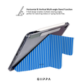 GIIPPA YARA FOLD Detachable Magnetic iPad Case Patterned Moments Latte Hug Dual Bright Sky Light Blue Thin Vertical Stripe Dual Pull Buckle Split Magnetic Fresh Casual Student Protective Shell For All iPad Sizes