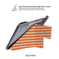 GIIPPA YARA FOLD Detachable Magnetic iPad Case Patterned Moments Wave Rush Sunset Orange Cream Wavy Horizontal Stripe Dual Buckle Split Magnetic Cover For All iPad Mini Air Pro
