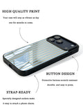 GIIPPA Patterned Moments Midnight Whisper Sky Blue Slim Thin Vertical Stripe Mirror TPU Shockproof Phone Case Large Lens Frame Cover For iPhone Full Series