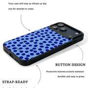 GIIPPA Matte Light Base Klein Blue Big Polka Dot Shockproof Phone Case For iPhone 11/11 Pro/11 Pro Max/12 Pro Max/13 Pro/13 Pro Max/14 Plus/14 Pro/14 Pro Max/15/15 Plus/15 Pro/15 Pro Max/16/16 Plus/16 Pro/16 Pro Max/16E/17/17 Air/17 Pro/17 Pro Max