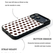 GIIPPA Matte White Chocolate Big Polka Dot Shockproof Phone Case For iPhone 11/11 Pro/11 Pro Max/12 Pro Max/13 Pro/13 Pro Max/14 Plus/14 Pro/14 Pro Max/15/15 Plus/15 Pro/15 Pro Max/16/16 Plus/16 Pro/16 Pro Max/16E/17/17 Air/17 Pro/17 Pro Max
