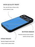 GIIPPA Matte Klein Blue Light Blue Thin Diagonal Stripes Shockproof Phone Case For iPhone 11/11 Pro/11 Pro Max/12 Pro Max/13 Pro/13 Pro Max/14 Plus/14 Pro/14 Pro Max/15/15 Plus/15 Pro/15 Pro Max/16/16 Plus/16 Pro/16 Pro Max/16E/17/17 Air/17 Pro/17 Pro Max