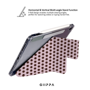 GIIPPA YARA FOLD Detachable Magnetic iPad Case Patterned Moments Blush Spark Nude Pink Base Chocolate Large Polka Dot Dual Buckle Split Magnetic Cover For All iPad Mini Air Pro