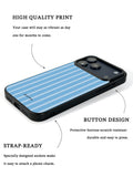 GIIPPA Minimalist Matte Monochrome Light Blue Vertical Striped Protective Case For iPhone 11 12 13 14 15 16 17 Series Pro Max Plus 16E Air