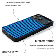 GIIPPA Matte Klein Blue Navy Thin Vertical Stripes Shockproof Phone Case For iPhone 11/11 Pro/11 Pro Max/12 Pro Max/13 Pro/13 Pro Max/14 Plus/14 Pro/14 Pro Max/15/15 Plus/15 Pro/15 Pro Max/16/16 Plus/16 Pro/16 Pro Max/16E/17/17 Air/17 Pro/17 Pro Max