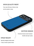 GIIPPA Matte Klein Blue Navy Thin Vertical Stripes Shockproof Phone Case For iPhone 11/11 Pro/11 Pro Max/12 Pro Max/13 Pro/13 Pro Max/14 Plus/14 Pro/14 Pro Max/15/15 Plus/15 Pro/15 Pro Max/16/16 Plus/16 Pro/16 Pro Max/16E/17/17 Air/17 Pro/17 Pro Max