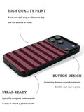 GIIPPA Matte Dusty Rose Burgundy Flat Horizontal Stripes Shockproof Phone Case For iPhone 11/11 Pro/11 Pro Max/12 Pro Max/13 Pro/13 Pro Max/14 Plus/14 Pro/14 Pro Max/15/15 Plus/15 Pro/15 Pro Max/16/16 Plus/16 Pro/16 Pro Max/16E/17/17 Air/17 Pro/17 Pro Max