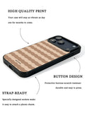 GIIPPA Retro Matte Coffee Cream Wavy Striped Protective Case For iPhone 11 12 13 14 15 16 17 Series Pro Max Plus 16E Air