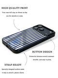 GIIPPA Patterned Moments Midnight Whisper Navy Blue Thin Vertical Stripe Mirror TPU Shockproof Phone Case Large Lens Frame Cover For iPhone Full Series