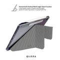 GIIPPA YARA FOLD Detachable Magnetic iPad Case Patterned Moments Knit Cozy Minimal Black White Fine Knit Vertical Stripe Dual Pull Buckle Split Magnetic Protective Shell For All iPad Sizes