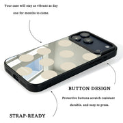 GIIPPA Patterned Moments Midnight Whisper Minimal Cream Beige Large Polka Dot Mirror TPU Shockproof Phone Case Big Lens Cover For iPhone 11–17 All Models