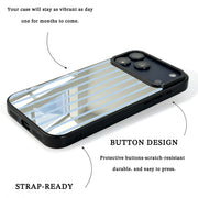 GIIPPA Patterned Moments Midnight Whisper Baby Blue Ultra Thin Vertical Stripe Mirror TPU Shockproof Phone Case Large Lens Frame Cover For iPhone Full Series