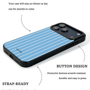 GIIPPA Matte Baby Blue Pale White Thin Vertical Stripes Shockproof Phone Case For iPhone 11/11 Pro/11 Pro Max/12 Pro Max/13 Pro/13 Pro Max/14 Plus/14 Pro/14 Pro Max/15/15 Plus/15 Pro/15 Pro Max/16/16 Plus/16 Pro/16 Pro Max/16E/17/17 Air/17 Pro/17 Pro Max