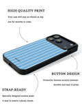 GIIPPA Matte Baby Blue Pale White Thin Vertical Stripes Shockproof Phone Case For iPhone 11/11 Pro/11 Pro Max/12 Pro Max/13 Pro/13 Pro Max/14 Plus/14 Pro/14 Pro Max/15/15 Plus/15 Pro/15 Pro Max/16/16 Plus/16 Pro/16 Pro Max/16E/17/17 Air/17 Pro/17 Pro Max