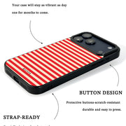 GIIPPA Matte Red Cream Horizontal Stripes Shockproof Phone Case For iPhone 11/11 Pro/11 Pro Max/12 Pro Max/13 Pro/13 Pro Max/14 Plus/14 Pro/14 Pro Max/15/15 Plus/15 Pro/15 Pro Max/16/16 Plus/16 Pro/16 Pro Max/16E/17/17 Air/17 Pro/17 Pro Max