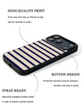 GIIPPA Matte Navy Cream Wavy Horizontal Stripes Shockproof Phone Case For iPhone 11/11 Pro/11 Pro Max/12 Pro Max/13 Pro/13 Pro Max/14 Plus/14 Pro/14 Pro Max/15/15 Plus/15 Pro/15 Pro Max/16/16 Plus/16 Pro/16 Pro Max/16E/17/17 Air/17 Pro/17 Pro Max