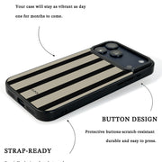 GIIPPA Matte Black Taupe Wide Vertical Stripes Shockproof Phone Case For iPhone 11/11 Pro/11 Pro Max/12 Pro Max/13 Pro/13 Pro Max/14 Plus/14 Pro/14 Pro Max/15/15 Plus/15 Pro/15 Pro Max/16/16 Plus/16 Pro/16 Pro Max/16E/17/17 Air/17 Pro/17 Pro Max