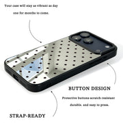 GIIPPA Patterned Moments Midnight Whisper Evenly Spaced Tiny Black Polka Dot Mirror TPU Shockproof Phone Case Large Lens Frame Cover For iPhone Full Series