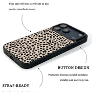 GIIPPA Minimalist Matte Beige Black Spot Leopard Protective Case For iPhone 11 12 13 14 15 16 17 Series Pro Max Plus 16E Air