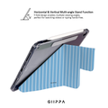 GIIPPA YARA FOLD Detachable Magnetic iPad Case Patterned Moments Mocha Soul Ash Grey Rich Mocha Coffee Brown Thick Vertical Stripe Dual Pull Buckle Split Magnetic Retro Coffee Shop Protective Shell For All iPad Sizes