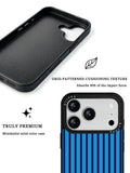 GIIPPA Matte Klein Blue Navy Thin Vertical Stripes Shockproof Phone Case For iPhone 11/11 Pro/11 Pro Max/12 Pro Max/13 Pro/13 Pro Max/14 Plus/14 Pro/14 Pro Max/15/15 Plus/15 Pro/15 Pro Max/16/16 Plus/16 Pro/16 Pro Max/16E/17/17 Air/17 Pro/17 Pro Max