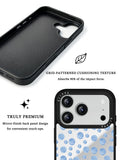 GIIPPA Patterned Moments Midnight Whisper Fresh Light Blue Watercolor Hand-Drawn Irregular Polka Dot Mirror TPU Shockproof Phone Case Large Camera Frame For iPhone 11–17 All Models