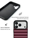 GIIPPA Matte Dusty Rose Burgundy Flat Horizontal Stripes Shockproof Phone Case For iPhone 11/11 Pro/11 Pro Max/12 Pro Max/13 Pro/13 Pro Max/14 Plus/14 Pro/14 Pro Max/15/15 Plus/15 Pro/15 Pro Max/16/16 Plus/16 Pro/16 Pro Max/16E/17/17 Air/17 Pro/17 Pro Max
