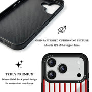 GIIPPA Patterned Moments Midnight Whisper Minimalist Thin Red Vertical Line Mirror TPU Shockproof Phone Case Large Camera Frame For iPhone 11–17 All Models