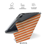 GIIPPA YARA FOLD Detachable Magnetic iPad Case Patterned Moments Wave Rush Sunset Orange Cream Wavy Horizontal Stripe Dual Buckle Split Magnetic Cover For All iPad Mini Air Pro