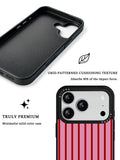 GIIPPA Matte Pink Burgundy Thin Vertical Stripes Shockproof Phone Case For iPhone 11/11 Pro/11 Pro Max/12 Pro Max/13 Pro/13 Pro Max/14 Plus/14 Pro/14 Pro Max/15/15 Plus/15 Pro/15 Pro Max/16/16 Plus/16 Pro/16 Pro Max/16E/17/17 Air/17 Pro/17 Pro Max