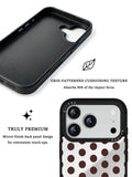 GIIPPA Patterned Moments Midnight Whisper Retro Dark Brown Big Polka Dot Mirror TPU Shockproof Phone Case For iPhone 11 12 13 14 15 16 17 Series 16E 17 Air Pro Max All Models