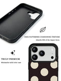 GIIPPA Matte Black Base Cream Big Polka Dot Shockproof Phone Case For iPhone 11/11 Pro/11 Pro Max/12 Pro Max/13 Pro/13 Pro Max/14 Plus/14 Pro/14 Pro Max/15/15 Plus/15 Pro/15 Pro Max/16/16 Plus/16 Pro/16 Pro Max/16E/17/17 Air/17 Pro/17 Pro Max