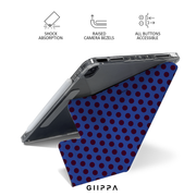 GIIPPA YARA FOLD Detachable Magnetic iPad Case Patterned Moments Dusk Serene Moody Royal Blue Base Burgundy Large Retro Polka Dot Dual Buckle Split Magnetic Dark Aesthetic Protective Cover For All iPad Generations
