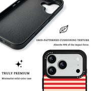 GIIPPA Matte Red Cream Horizontal Stripes Shockproof Phone Case For iPhone 11/11 Pro/11 Pro Max/12 Pro Max/13 Pro/13 Pro Max/14 Plus/14 Pro/14 Pro Max/15/15 Plus/15 Pro/15 Pro Max/16/16 Plus/16 Pro/16 Pro Max/16E/17/17 Air/17 Pro/17 Pro Max