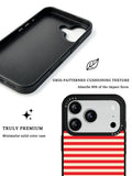 GIIPPA Matte Red Cream Horizontal Stripes Shockproof Phone Case For iPhone 11/11 Pro/11 Pro Max/12 Pro Max/13 Pro/13 Pro Max/14 Plus/14 Pro/14 Pro Max/15/15 Plus/15 Pro/15 Pro Max/16/16 Plus/16 Pro/16 Pro Max/16E/17/17 Air/17 Pro/17 Pro Max