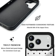 GIIPPA Patterned Moments Midnight Whisper Evenly Spaced Tiny Black Polka Dot Mirror TPU Shockproof Phone Case Large Lens Frame Cover For iPhone Full Series