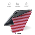 GIIPPA YARA FOLD Detachable Magnetic iPad Case Patterned Moments Vintage Love Blush Nude Burgundy Thin Vertical Stripe Dual Pull Buckle Split Magnetic Protective Cover For All iPad Generations