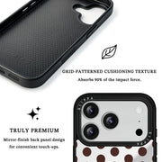 GIIPPA Patterned Moments Midnight Whisper Classic Even Dark Brown Polka Dot Mirror TPU Shockproof Phone Case Large Lens Guard For All iPhone 11–17 Series 16E 17 Air