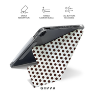 GIIPPA YARA FOLD Detachable Magnetic iPad Case Patterned Moments Afternoon Warmth Retro Cream Chocolate Polka Dot Dual Pull Buckle Split Protective Cover For All iPad Mini Air Pro Models