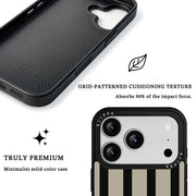 GIIPPA Matte Black Taupe Wide Vertical Stripes Shockproof Phone Case For iPhone 11/11 Pro/11 Pro Max/12 Pro Max/13 Pro/13 Pro Max/14 Plus/14 Pro/14 Pro Max/15/15 Plus/15 Pro/15 Pro Max/16/16 Plus/16 Pro/16 Pro Max/16E/17/17 Air/17 Pro/17 Pro Max