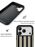 GIIPPA Matte Black Taupe Wide Vertical Stripes Shockproof Phone Case For iPhone 11/11 Pro/11 Pro Max/12 Pro Max/13 Pro/13 Pro Max/14 Plus/14 Pro/14 Pro Max/15/15 Plus/15 Pro/15 Pro Max/16/16 Plus/16 Pro/16 Pro Max/16E/17/17 Air/17 Pro/17 Pro Max