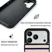 GIIPPA Matte Navy Cream Wavy Horizontal Stripes Shockproof Phone Case For iPhone 11/11 Pro/11 Pro Max/12 Pro Max/13 Pro/13 Pro Max/14 Plus/14 Pro/14 Pro Max/15/15 Plus/15 Pro/15 Pro Max/16/16 Plus/16 Pro/16 Pro Max/16E/17/17 Air/17 Pro/17 Pro Max