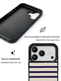 GIIPPA Matte Navy Cream Wavy Horizontal Stripes Shockproof Phone Case For iPhone 11/11 Pro/11 Pro Max/12 Pro Max/13 Pro/13 Pro Max/14 Plus/14 Pro/14 Pro Max/15/15 Plus/15 Pro/15 Pro Max/16/16 Plus/16 Pro/16 Pro Max/16E/17/17 Air/17 Pro/17 Pro Max